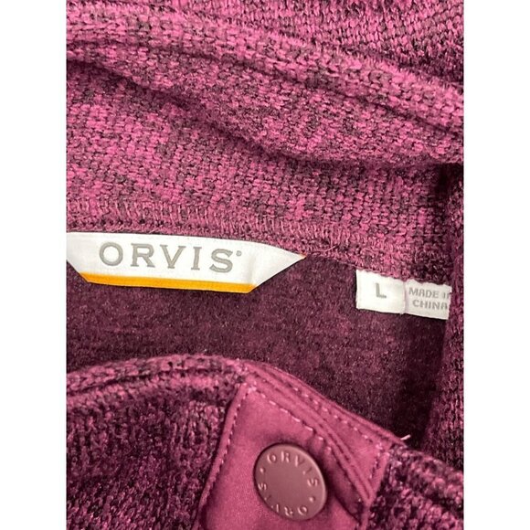Orvis 1/4 Snap Burgundy Purple Pullover Sweater Shirt Size Large - Picture 7 of 9